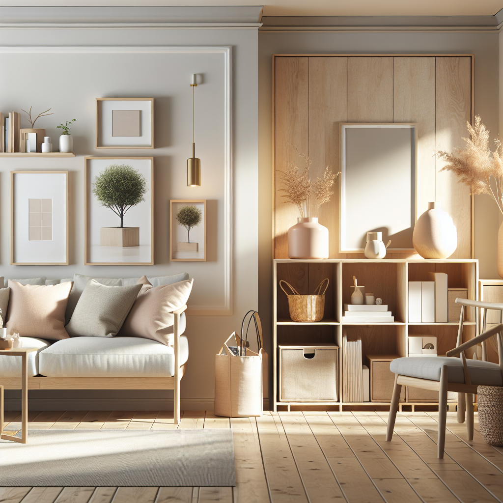 Lys nordisk stue med smarte oppbevaringsløsninger, ryddig interiør og en varm, innbydende atmosfære